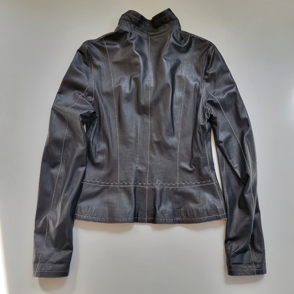 Leather Zip Front Jacket - image 5
